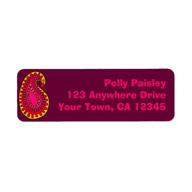 Mod Paisley Return Address Label (Front)
