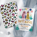 Mod Party Animals Kid's Birthday Party Invitation<br><div class="desc">Make your child's birthday WILD with this Mod Party Animals birthday party invite! This design features some super hip cats and a colourful leopard print background. Perfect for your cool cat's party. The modern inspired design adds a playful and inviting atmosphere to the party. These templates simplify party planning by...</div>