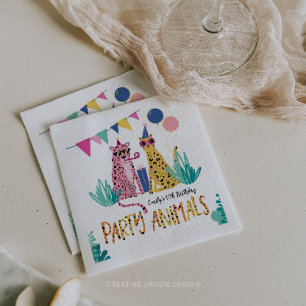 Mod Party Animals Kid's Birthday Party Napkin