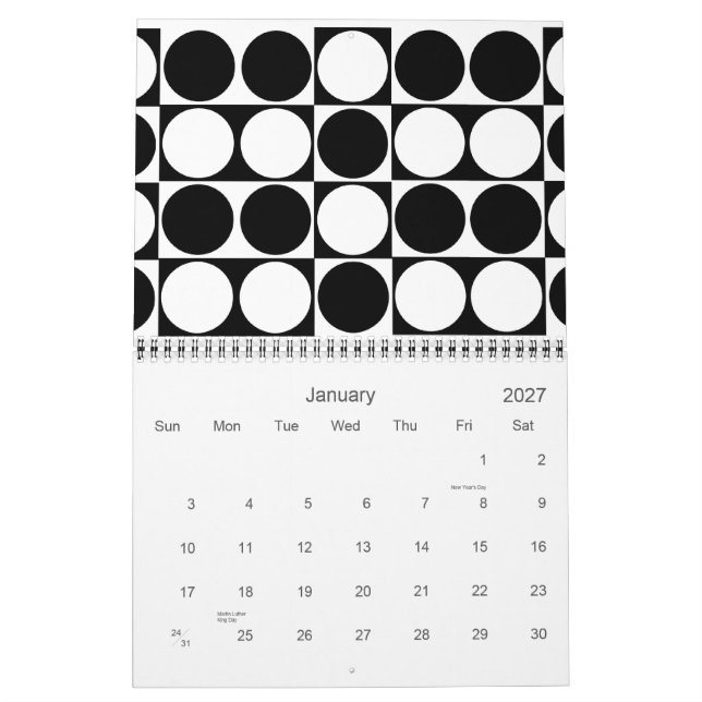 Mod Patterns 2011 Monthly Calendar - Medium (Jan 2027)