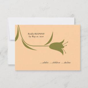 MOD PEACH TULIP WEDDING RSVP CARD