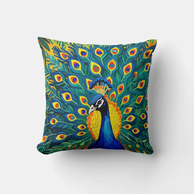 Mod Peacock Cushion (Front)