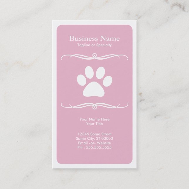 mod pet paw business card (Front)