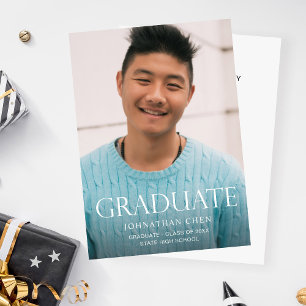 Mod Photo Graduation Party Vertical Invitation
