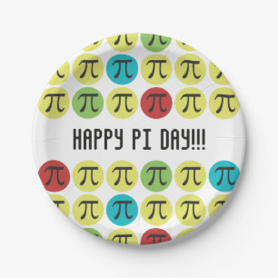 Mod Pi Party Supplies Colourful Pi Paper Plate