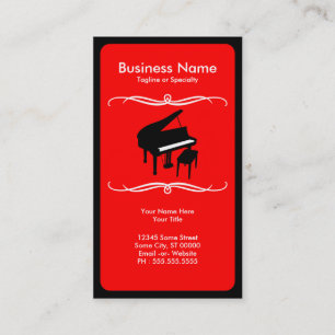mod piano business card