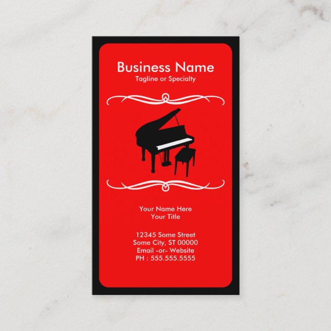 mod piano business card (Front)