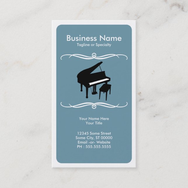 mod piano business card (Front)