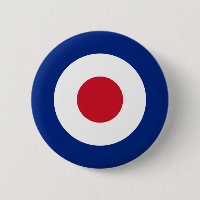 MOD Pinback Button Blue Red and White