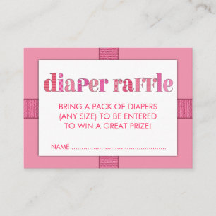 Mod Pink Baby Shower Diaper Raffle Ticket Insert