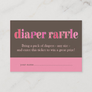 Mod Pink Baby Shower Diaper Raffle Ticket Insert