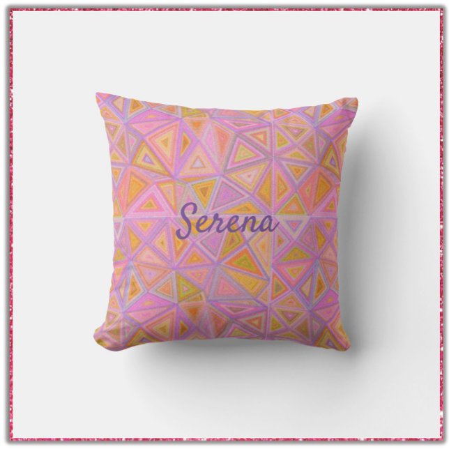 Mod Pink Purple and Yellow Geometric Cushion (Creator Uploaded)