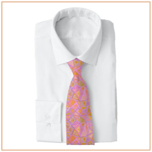 Mod Pink Purple and Yellow Geometric   Tie
