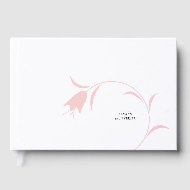 MOD PINK TULIP WEDDING GUEST BOOK (Front)