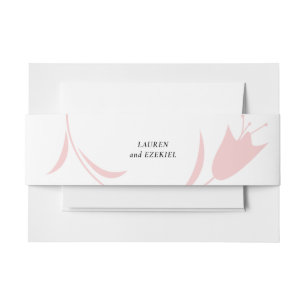 MOD PINK TULIP WEDDING INVITATION BELLY BAND