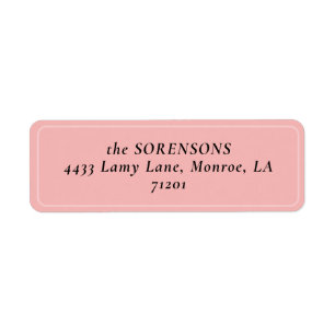 MOD PINK TULIP WEDDING Return Address Label