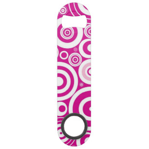 Mod Pink & White Concentric Retro Circles