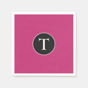 Mod Pink & White Inital Napkin