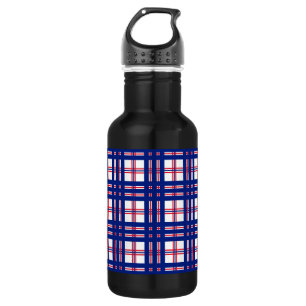 Mod Plaid Pattern Red White Blue 532 Ml Water Bottle