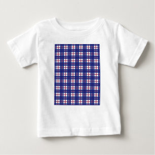 Mod Plaid Pattern Red White Blue Baby T-Shirt