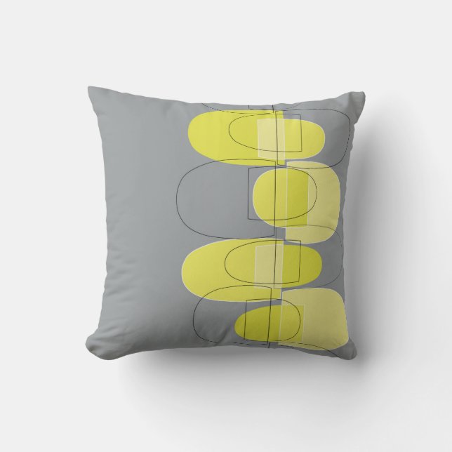 Mod Pods Yellow Throw Pillow (Front)
