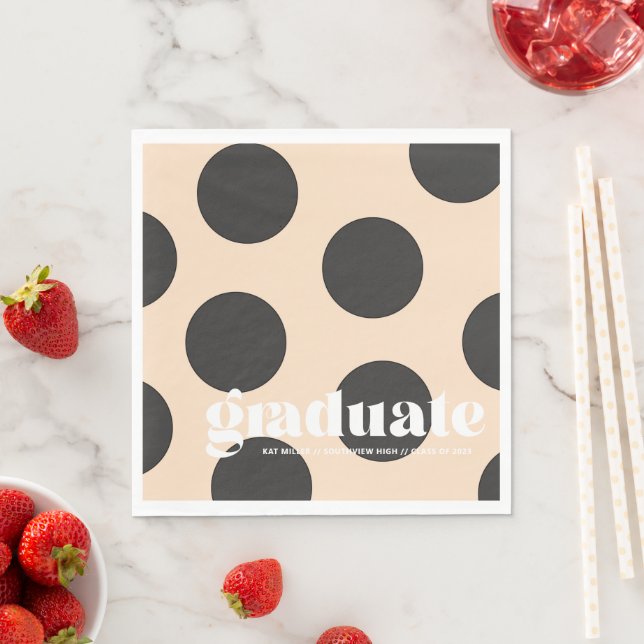 Mod Polka Dot Graduation Party Napkins (Insitu)