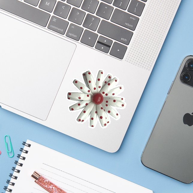 MOD Polka Dot White Daisy  Flower Spring Wedding (Laptop w/ iPhone)