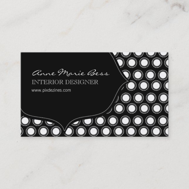 Mod Polka Dots Chocolate  business cards (Front)