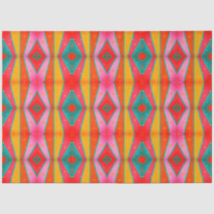 Mod Pop Diamond Pattern Pink Orange Blue Yellow Tissue Paper