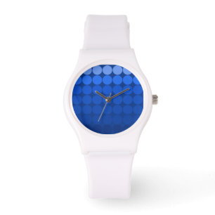 Mod Pop Dots Cobalt, Indigo Blue Dot White Watch