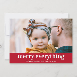 Mod Print Photos on Back, Red Photo Holiday Card