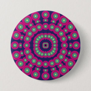 Mod Psychedelic Spheres Dartboard 7.5 Cm Round Badge