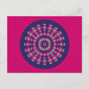 Mod Psychedelic Spheres Dartboard Postcard
