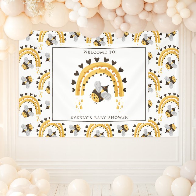 Mod Rainbow Bumblebee Honey Bee Baby Shower Banner (Creator Uploaded)