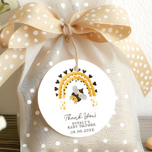 Mod Rainbow Bumblebee Honey Bee Baby Shower Favour Tags