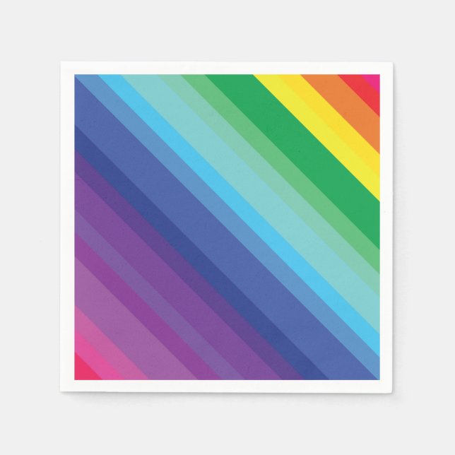Mod Rainbow Colourful 1st Birthday Party Napkin (Front)