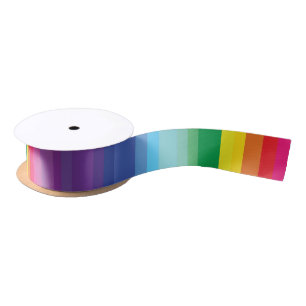 Mod Rainbow Colourful 1st Birthday Party Satin Ribbon
