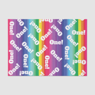 Mod Rainbow Colourful 1st Birthday Party Tissue Paper