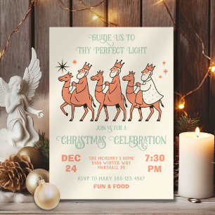 Mod Religious 3 Kings Wise men Christmas Invitation