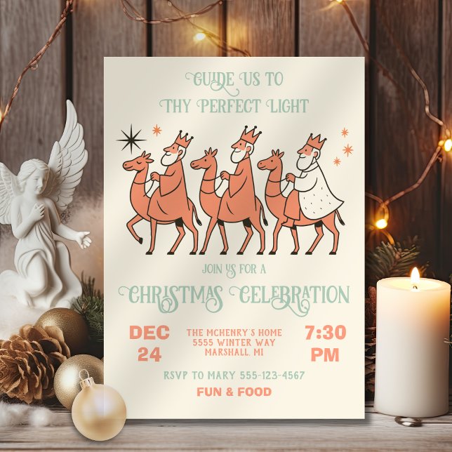 Mod Religious 3 Kings Wise men Christmas Invitation (Creator Uploaded)
