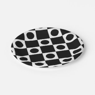 Mod Retro 60's Black Paper Plate