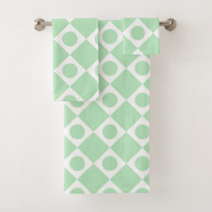 Mod Retro 60's Mint Bath Towel Set