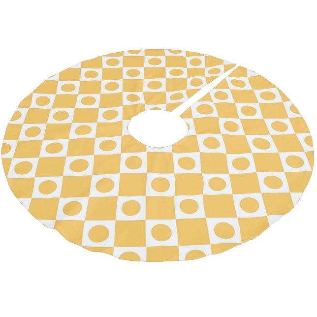 Mod Retro 60's Mustard Brushed Polyester Tree Skirt (Angled)
