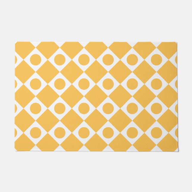 Mod Retro 60's Mustard Doormat (Front)