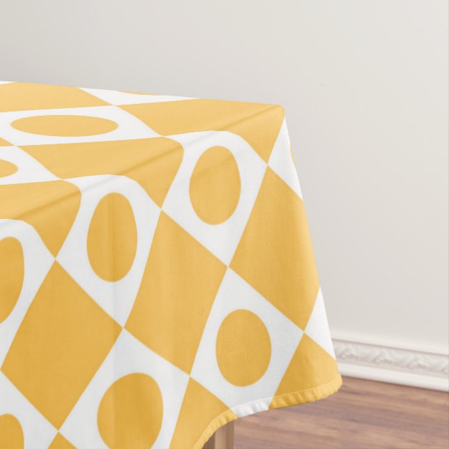 Mod Retro 60's Mustard Tablecloth (In Situ)