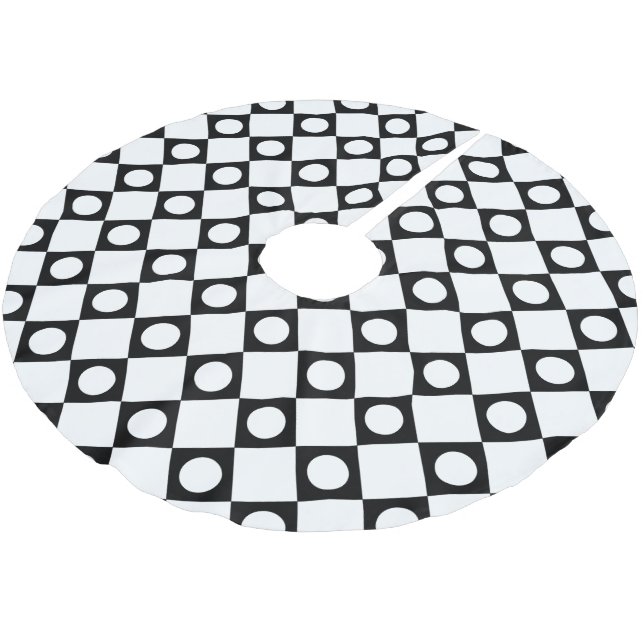 Mod Retro 60's White Brushed Polyester Tree Skirt (Angled)
