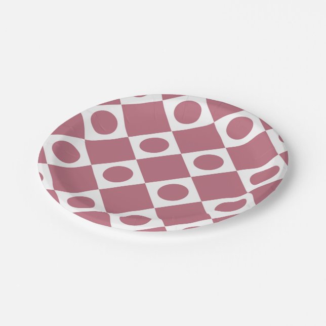 Mod Retro 60's Wildberry Paper Plate (Angled)