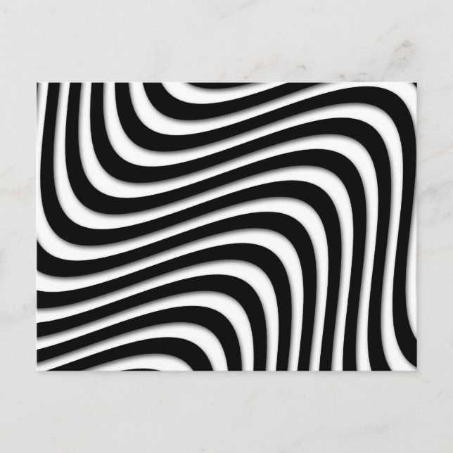 MOD Retro Black and White Swirls Postcard (Front)