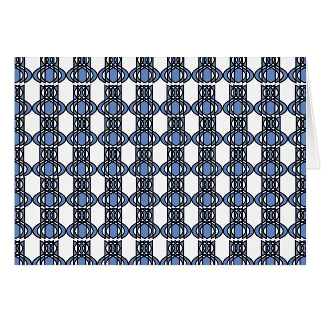 Mod Retro Blue Abstract Scarab Pattern (Front Horizontal)