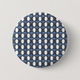 Mod Retro Blue Abstract Scarab Pattern 6 Cm Round Badge